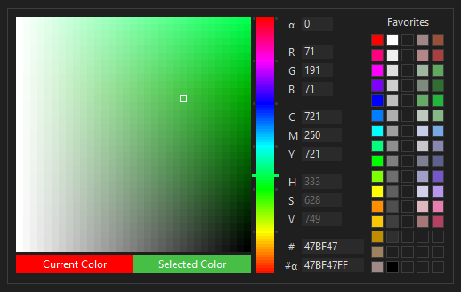 screenshot Xojo Picker Color dark